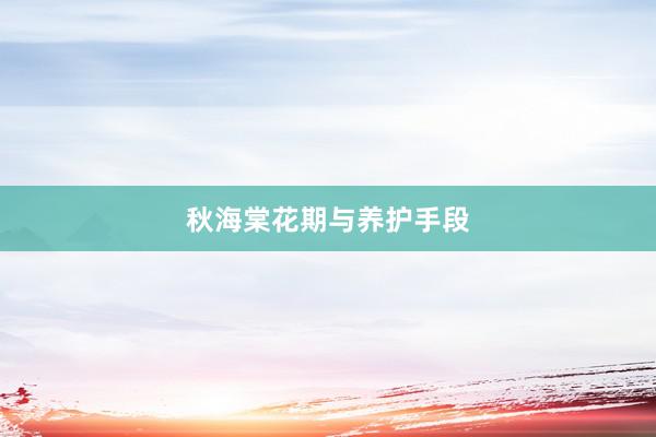 秋海棠花期与养护手段